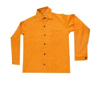 Fair trade shiny orange tone handmade hemp shirt