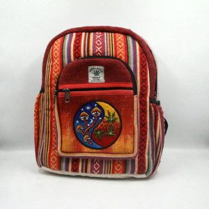 Bohemian Red gheri mushroom print mini backpack