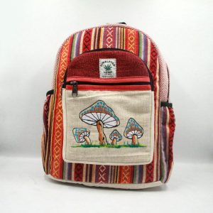 Himalayan hemp forest mushroom printed book bag